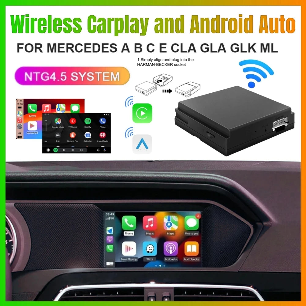 upgrade Wireless Carplay Android Auto For Mercedes NTG4.5 Becker W177 Benz W204 A B C E G  | AUTOKITSHOP