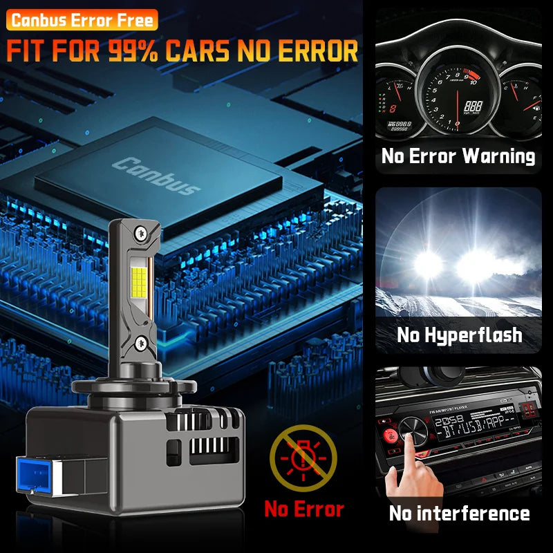 D1S Led Headlight D3S 6000K White Light Super Bright D2S D2R D4S D4R Two-sided Chip Auto B