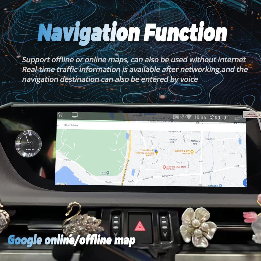 10.25" Android 14 Wireless Auto Radio CarPlay For Lexus UX UX200 UX250h Car Multimedia WiF