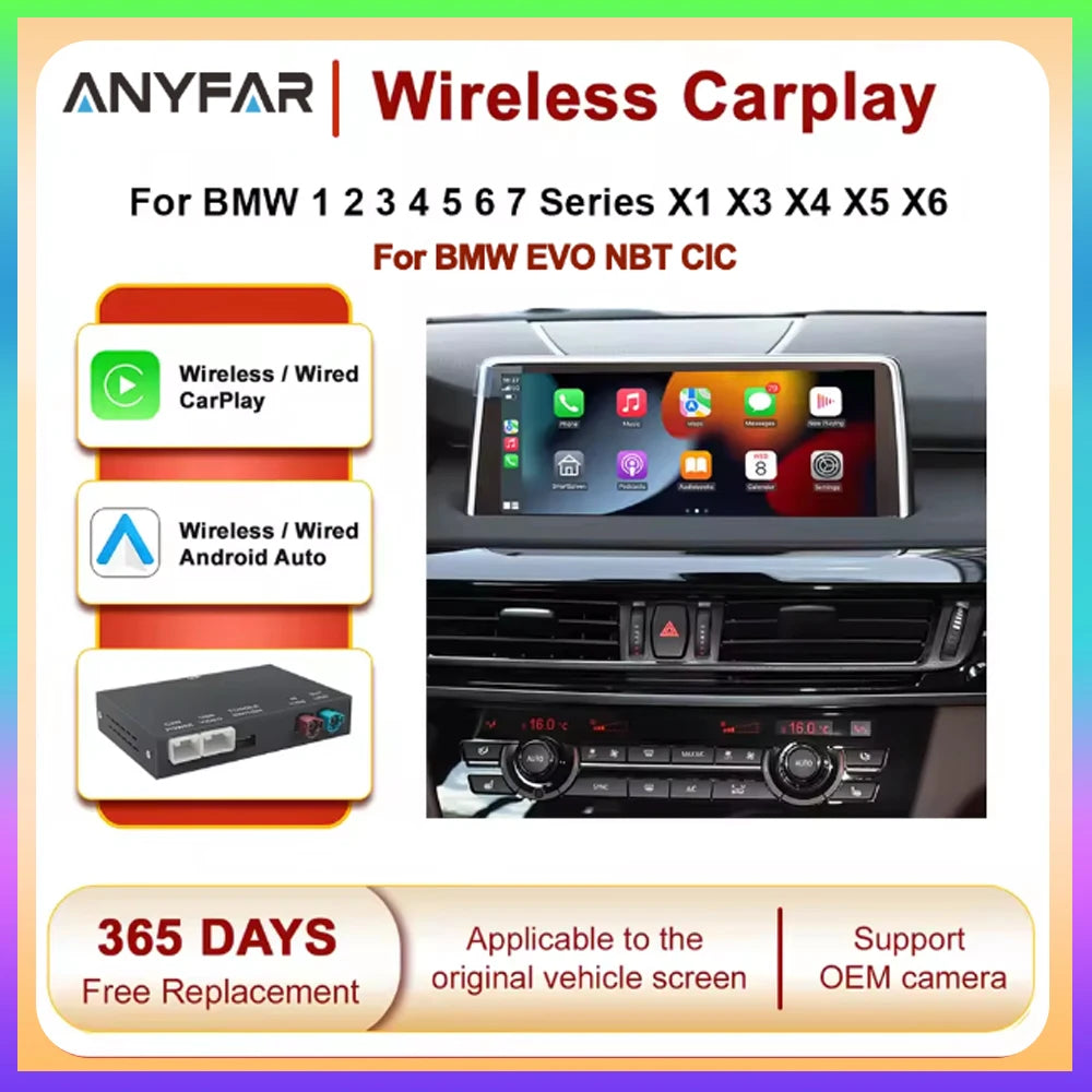 Wireless CarPlay For BMW EVO NBT CIC 1 2 3 4 5 7 F22 F10 F01 F02 X3 X4 F25 F26 MINI X4 X5