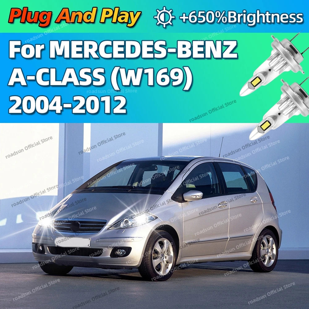 2/4Pcs High Power Headlight Car LED Lights Bulbs 160W For MERCEDES-BENZ A-CLASS W169 2004-