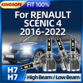 KINGSOFE LED Headlights Car Bulbs 6000K H7 Light Headlamps For RENAULT SCENIC 4 2016 2017