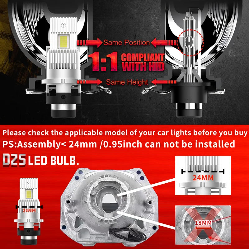 D SERIES D2S D4S Led Car Headlights HID Bulbs 35W D2R D4R Kit Xenon LED Car Light 30000LM