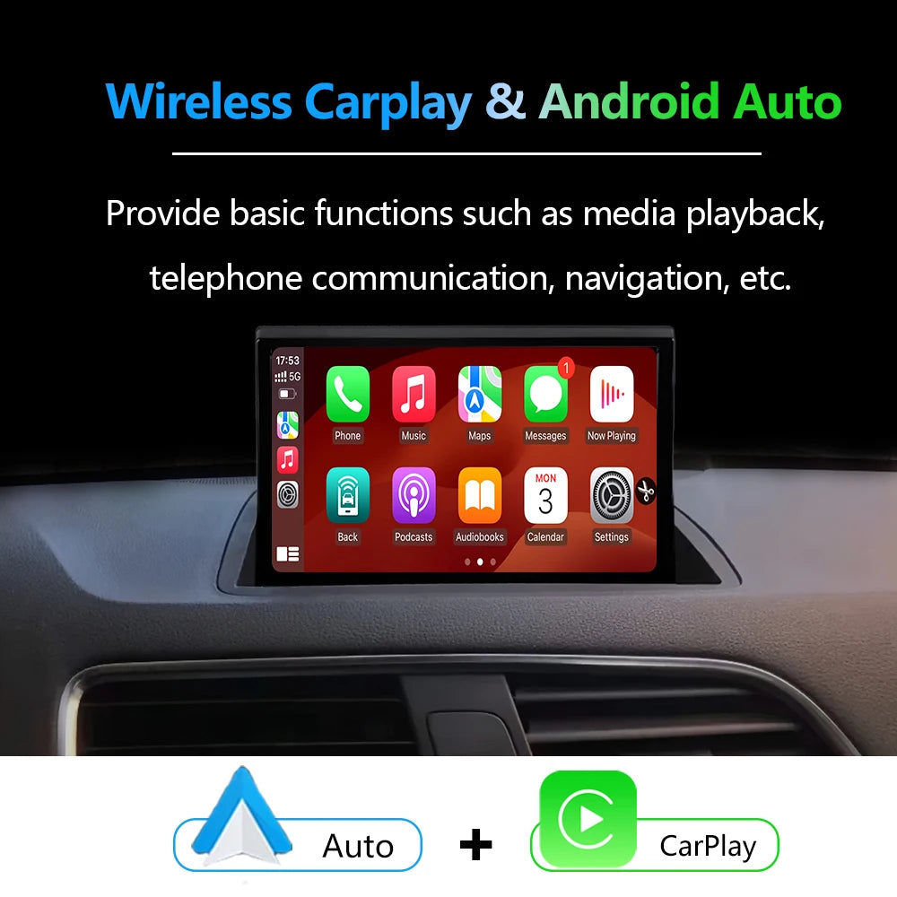 8inch Wireless Carplay Android For Audi Q3 2011 - 2018 Car Radio Multimedia Player GPS Nav
