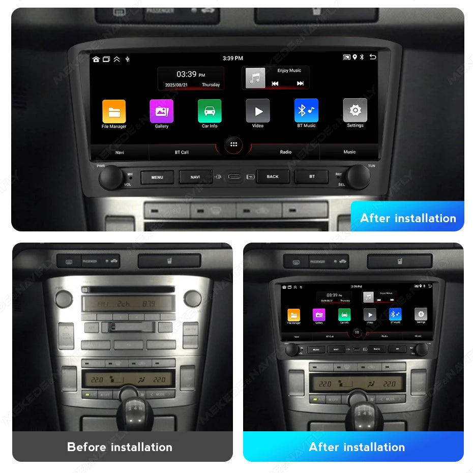 MEKEDE&NAVIFLY 10.26inch Car Radio For Toyota Avensis T25 2002-2008 Carplay GPS Central Mu