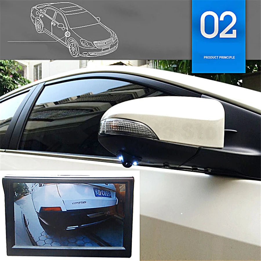 Car Front Left or Light Side View Blind Spot Camera Waterproof Night Vision