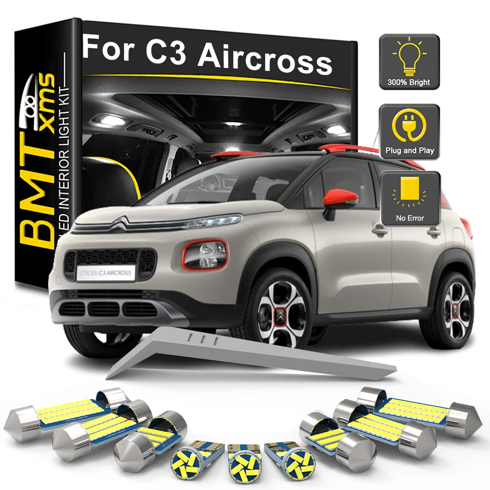 8-Piece LED Interior Light Kit for Citroen C3 Aircross - Canbus Error-Free Bulbs | AUTOKITSHOP