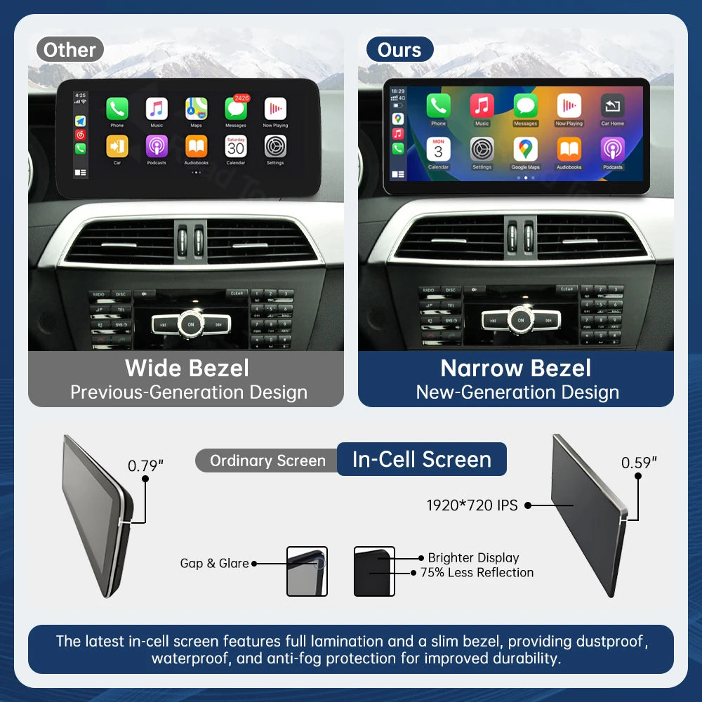 CN 12.3'' Multimedia Display For Benz C Class W204 2011-2012 NTG4.5 Touch Screen Wireless  | AUTOKITSHOP