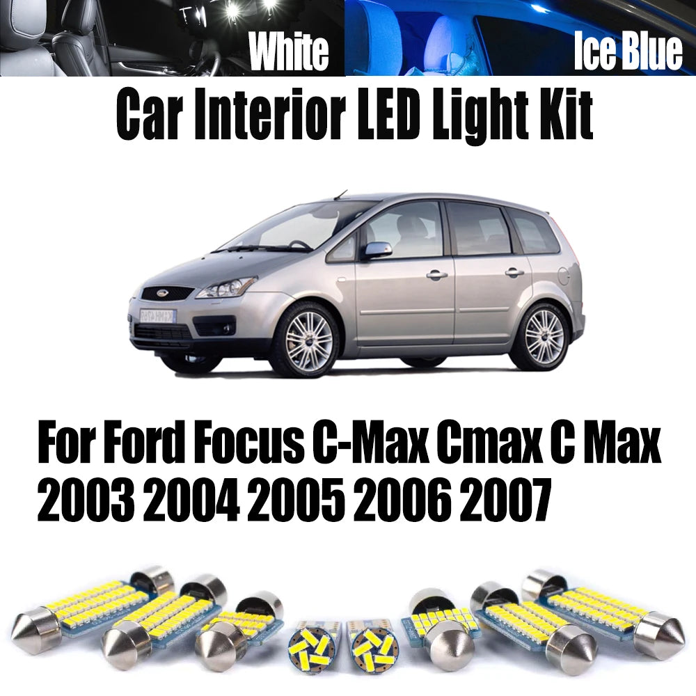 16-Piece LED Interior Light Kit for Ford Focus C-Max Cmax C Max - Canbus Error-Free Bulbs | AUTOKITSHOP