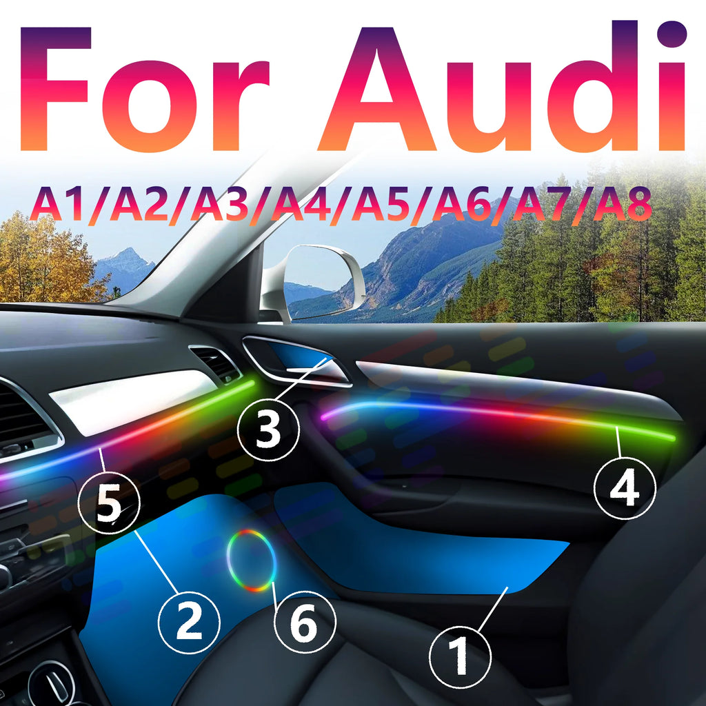 LED Car For Audi A3 Interior Atmosphere upgrade Ambient Light kit A6 A7 C5 C6 Q3 Q2 Q7 A1  | AUTOKITSHOP