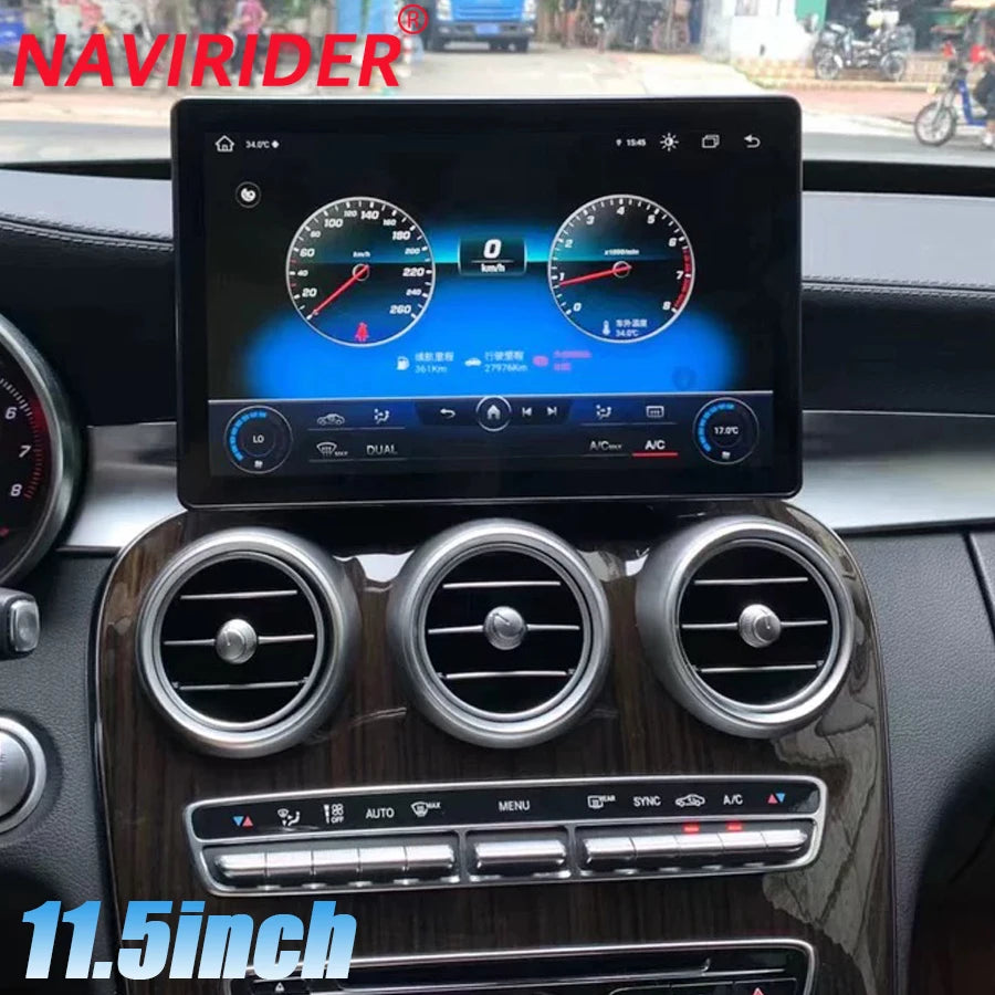 11.5inch Android 14 For Mercedes Benz C Class GLC W205 X253 V-Class V260 2015-2019 CarPlay