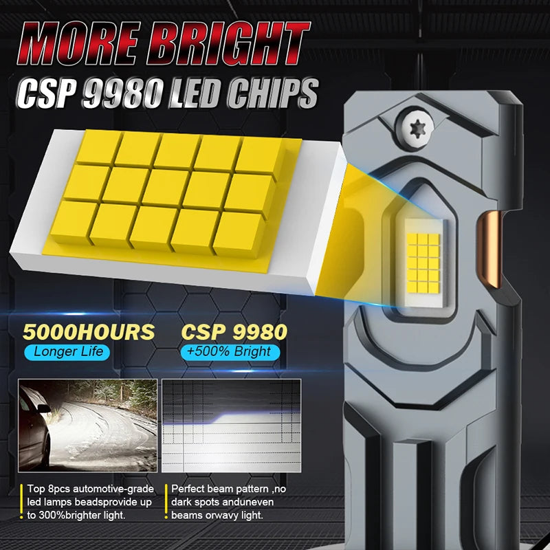 4500000LM 4200W H7 H4 LED Headlight CANBUS H1 H8 H9 H11 9005 HB3 9006 HB4 9012 HIR2 Double