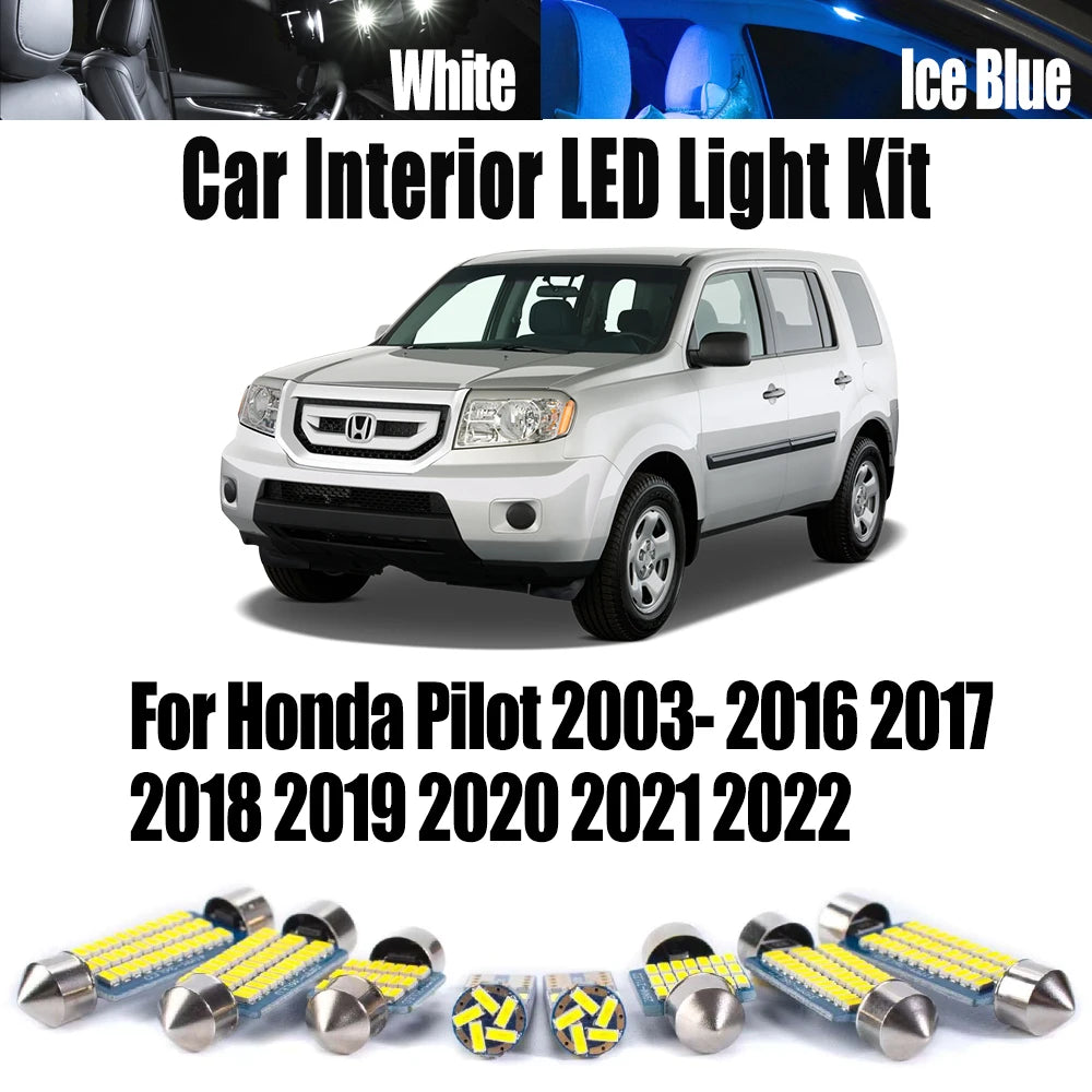 LED Interior Light Kit for Honda Pilot 2003- 2016 - Canbus Dome Map Door Trunk Bulbs | AUTOKITSHOP