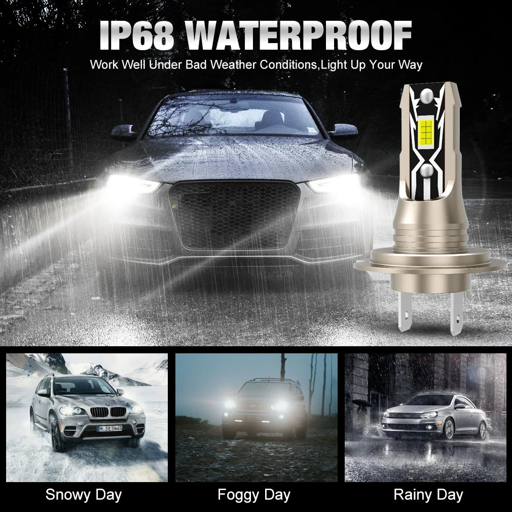 H7 LED Headlight Bulbs 30000LM Canbus H7 Car Front LED Headlight Bulbs 6500K White High Po