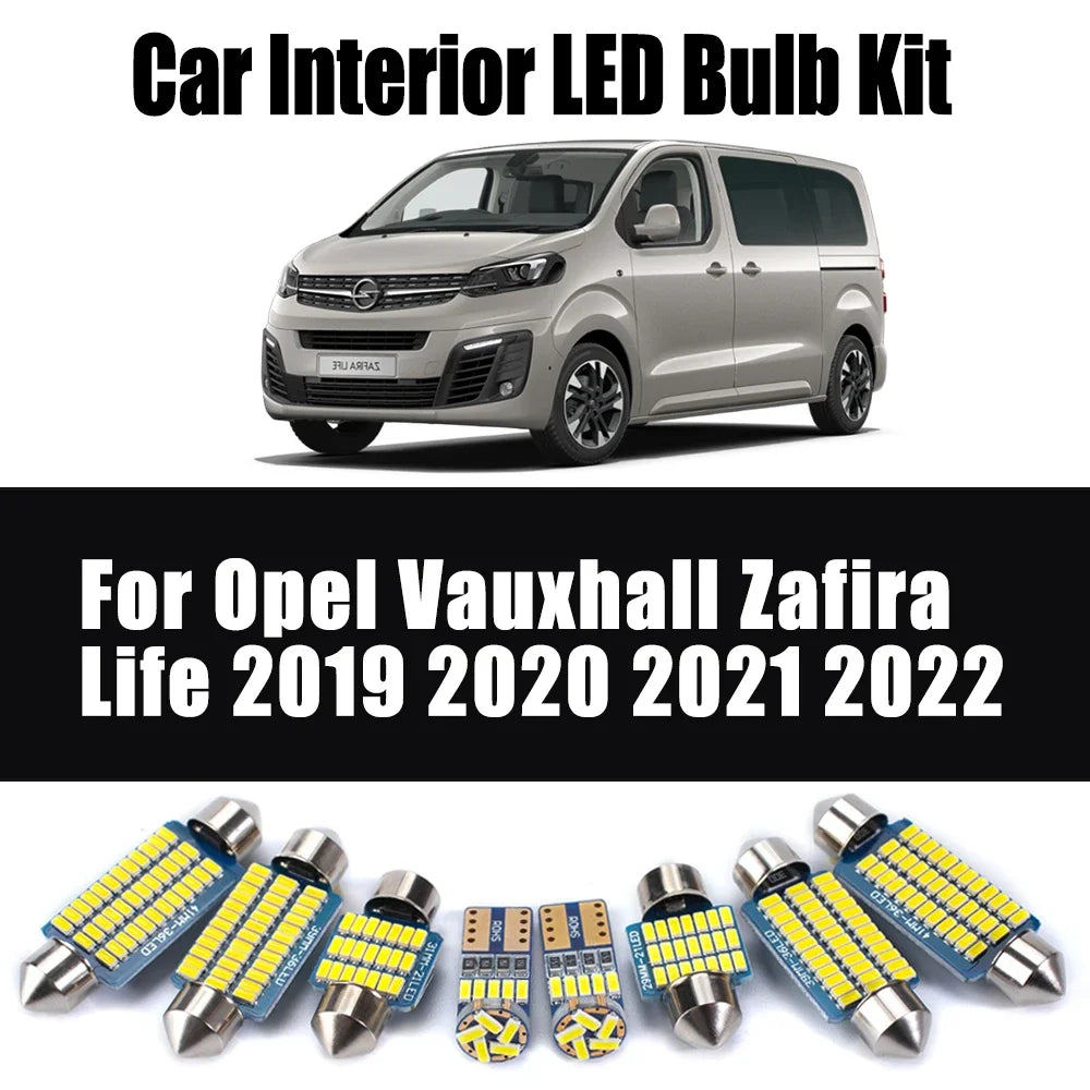 12-Piece LED Interior Light Kit for Opel Vauxhall Zafira Life - Canbus Error-Free Bulbs | AUTOKITSHOP