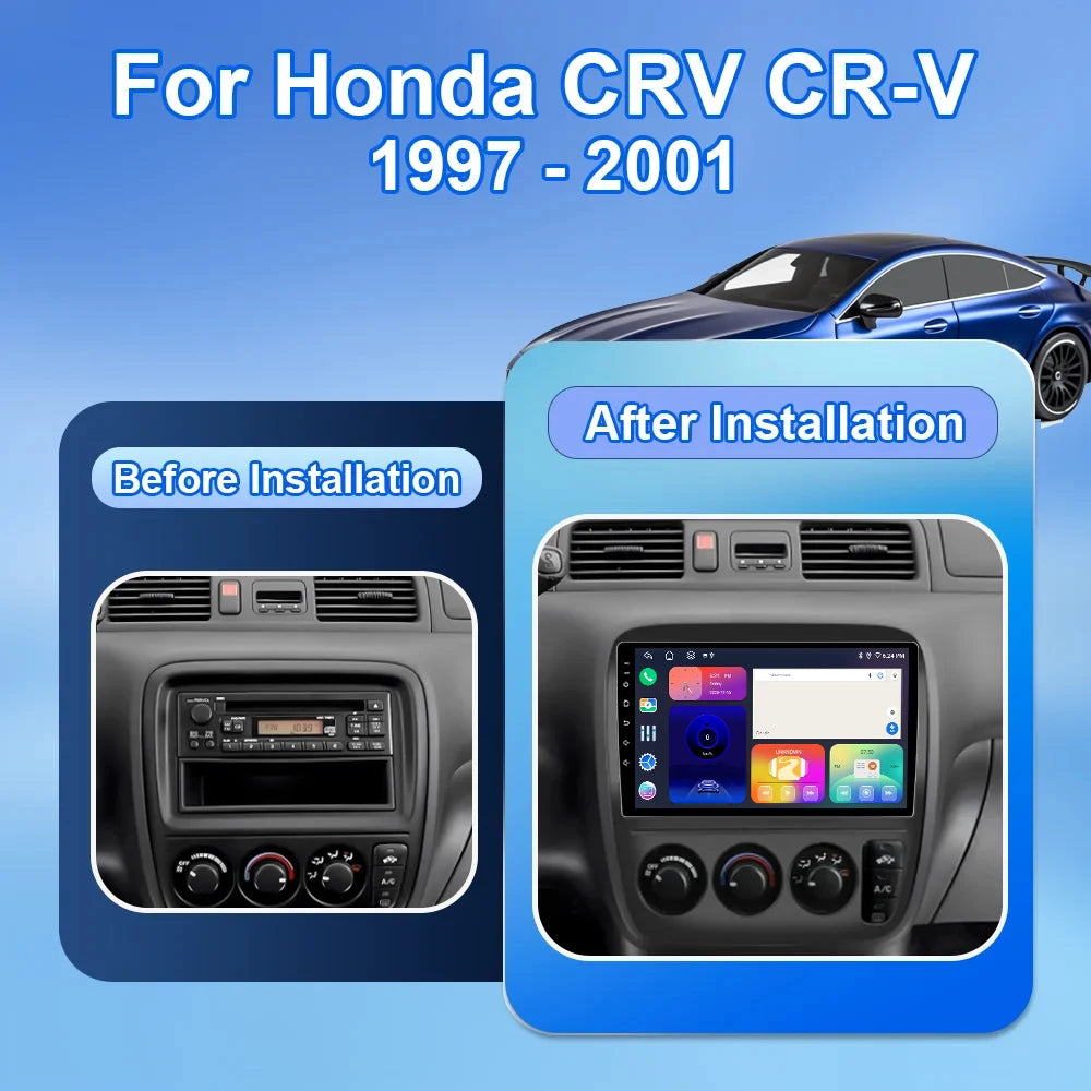 9 lnch Android 16 For Honda CR-V CRV 1995-2001 Car Auto Wireless Carplay Radio Stereo DSP