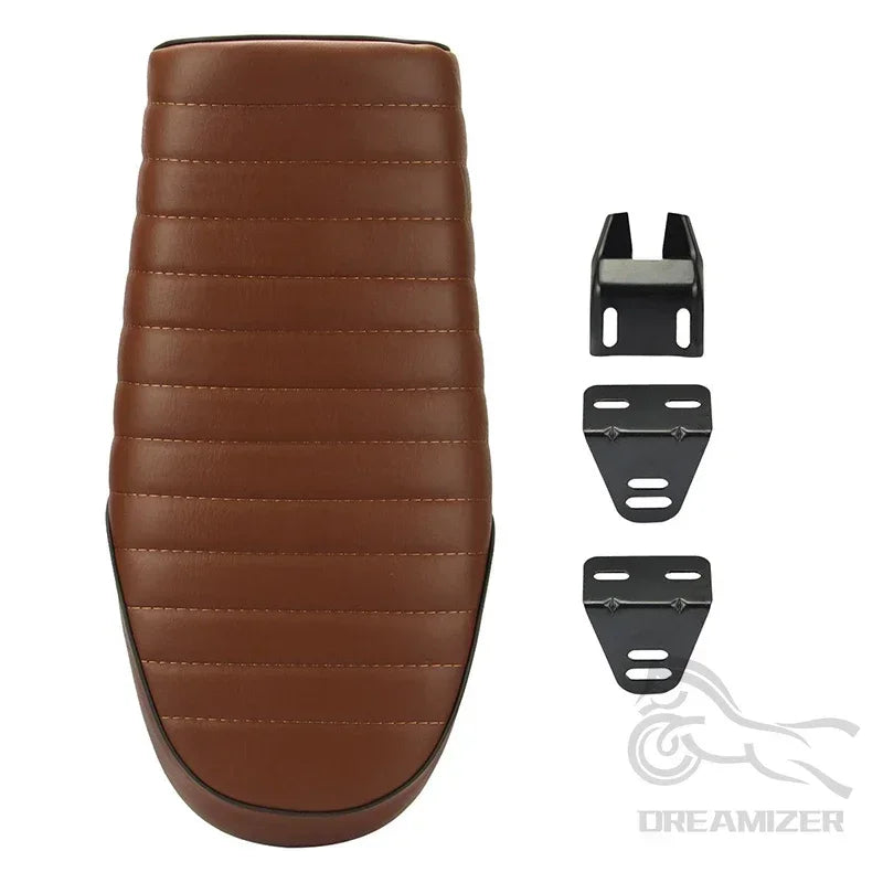 PU Motorcycle Leather Vintage Cafe Racer Refit Flat Saddle Cushion Replacement f for CG12 SR00 CB30 - Automotive LED Lig