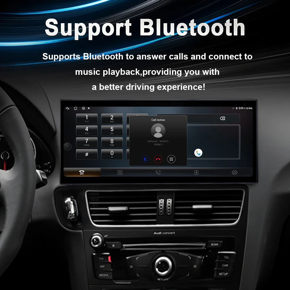 Wireless CarPlay Android 14 For Audi Q5 2009-2017 12.3inch Car Video Players GPS Navigatio