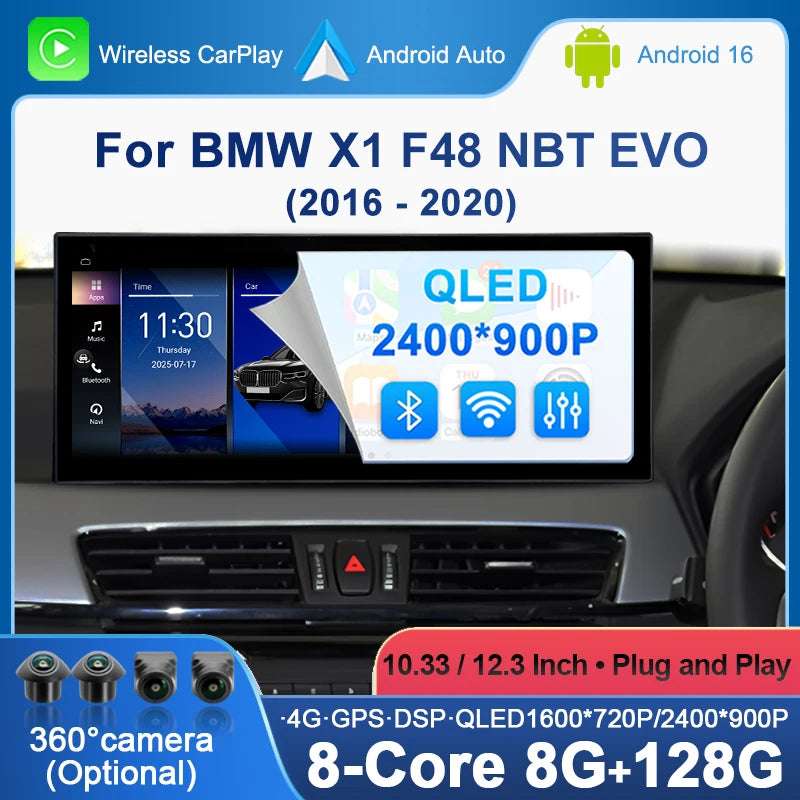 Right Hand Drvie For BMW X1 F48 NBT EVO System 2016 - 2020 Car Multimedia Radio Player And