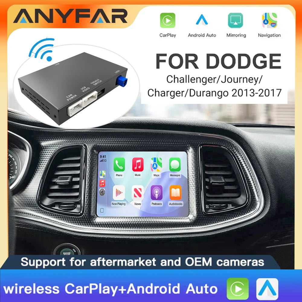 Wireless CarPlay Android Auto Retrofit Kit OEM Screen Upgrade Decoder Box for Dodge Challe