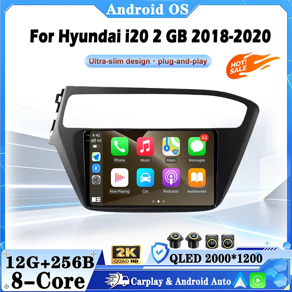 9 Inch Android 16 For Hyundai I20 2 GB 2018-2020 Multimedia Player DSP CarPlay GPS 4G WIFI