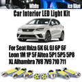 LED Interior Light Kit for Seat Ibiza 6K 6L 6J 6P 6F Leon 1M 1P 5F Altea 5P1 5P5 5P8 XL Alhambra 7V8 7V9 710 711 Inte...