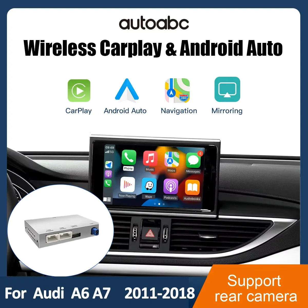 AUTOABC Wireless CarPlay Interface for Audi A6 A7 RMC HN MHI2 2012-2018 with AirPlay Mirro | AUTOKITSHOP