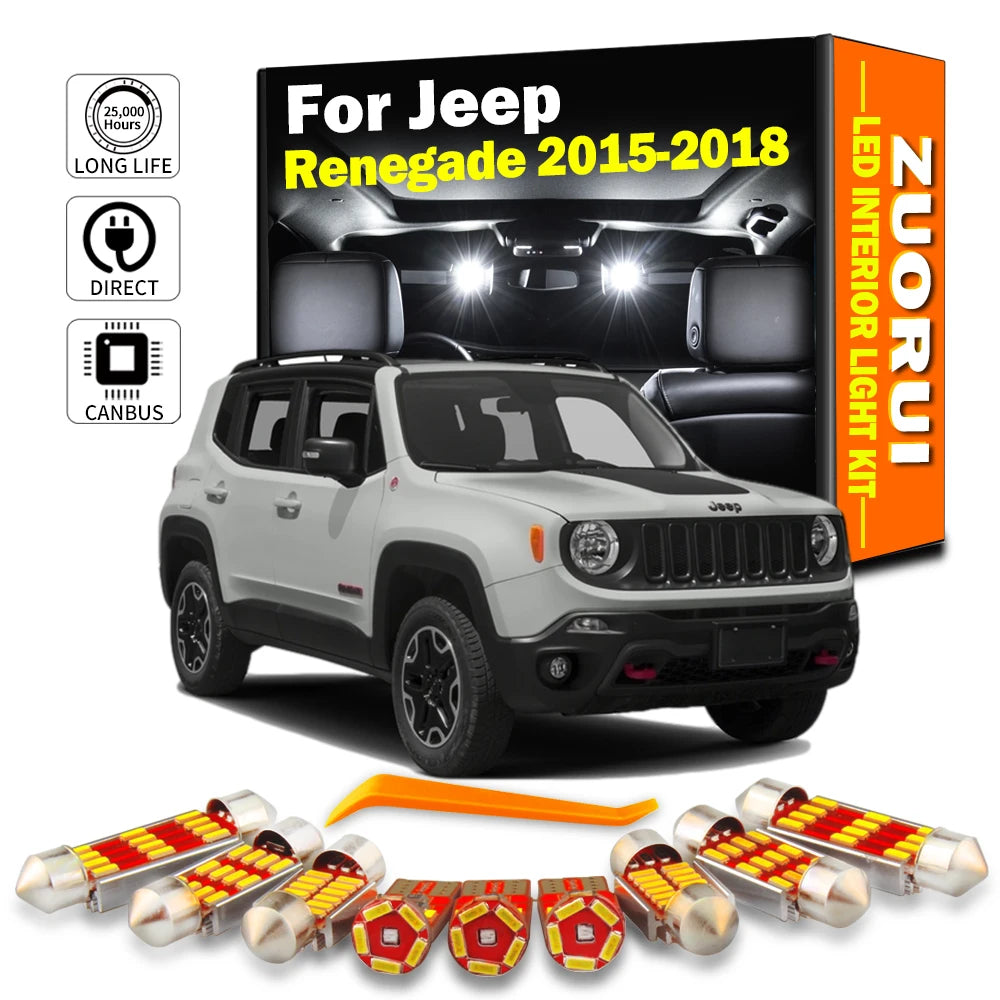 13-Piece LED Interior Light Kit for Jeep Renegade - Canbus Error-Free Bulbs | AUTOKITSHOP