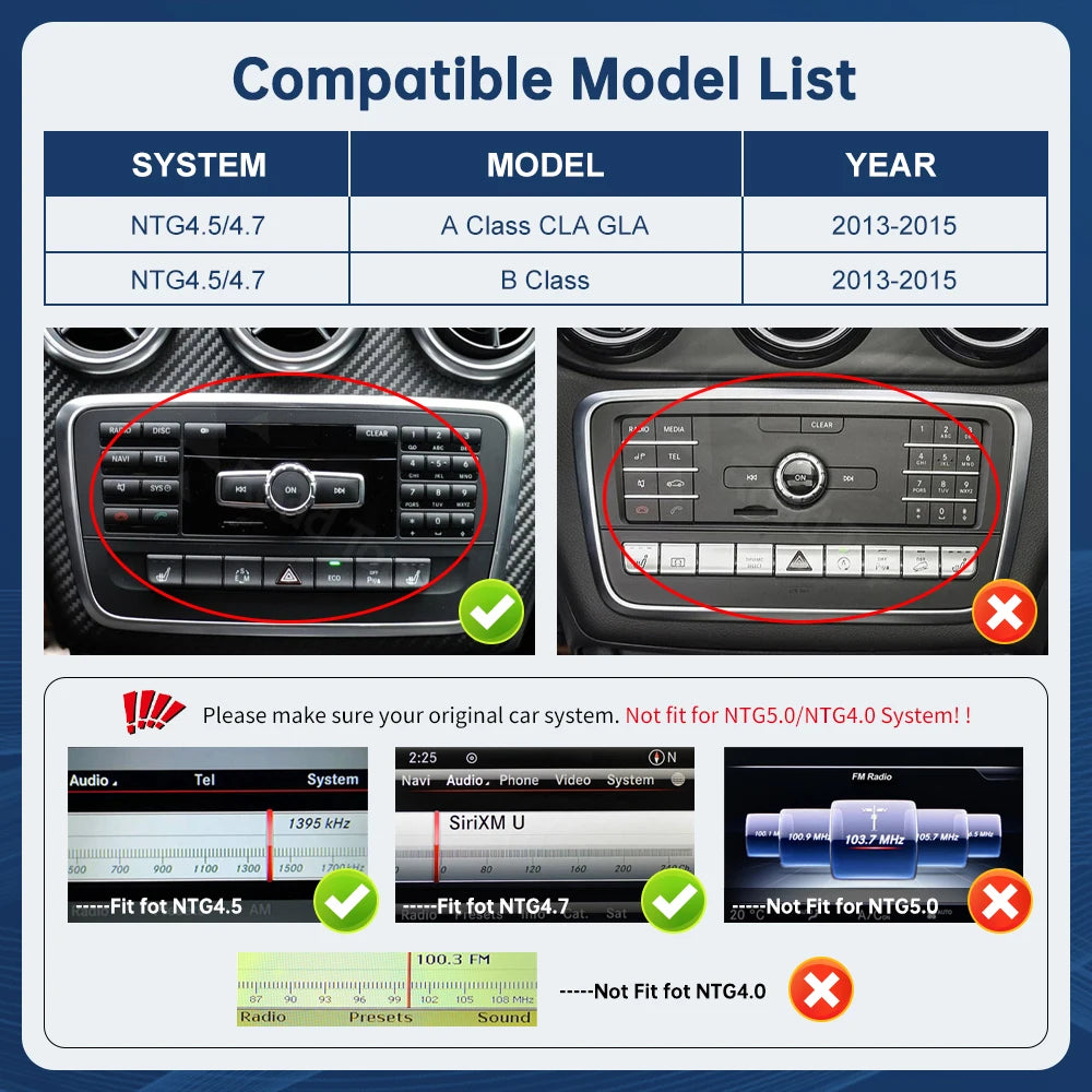CN 12.3'' Multimedia Display For Benz A B CLA GLA W176 W463 W246 NTG4.5 Touch Screen Wirel | AUTOKITSHOP