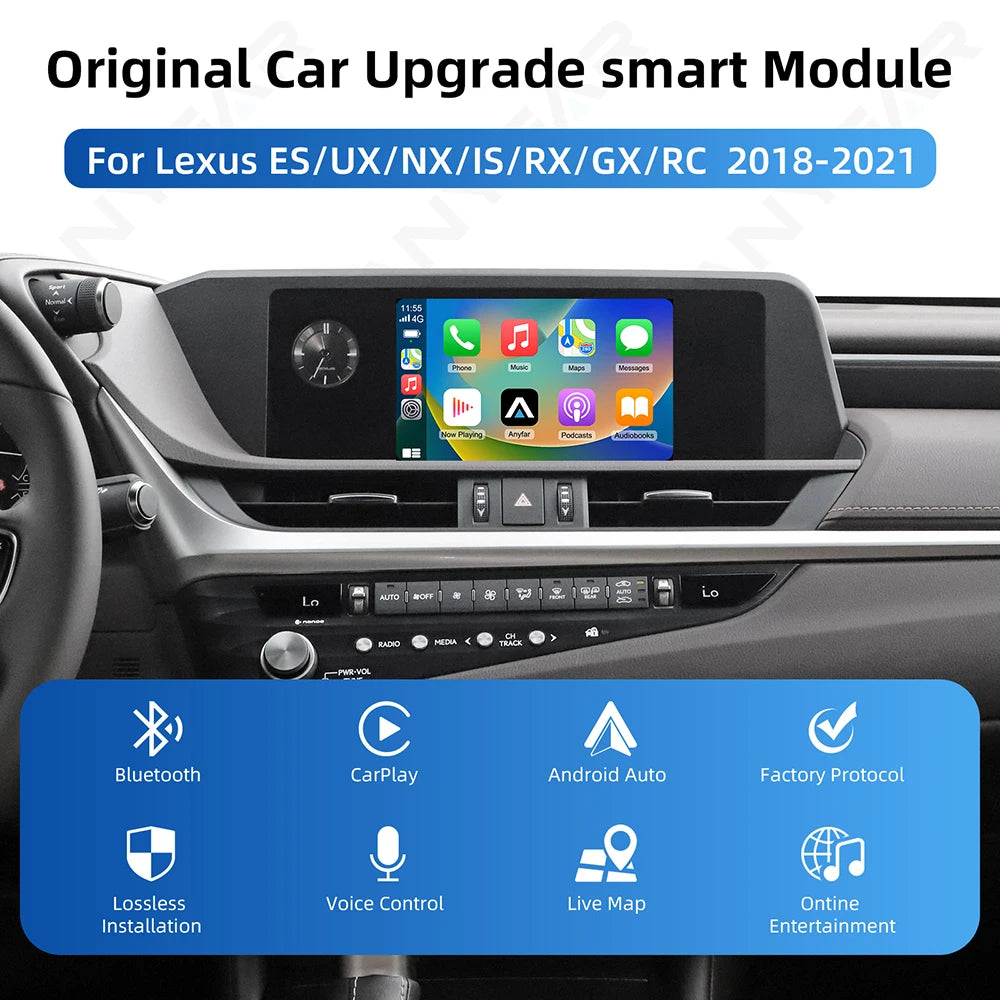 Wireless CarPlay Android Auto Interface for Lexus ES/UX/NX/IS/RX/GX/RC AirPlay Mirror Link