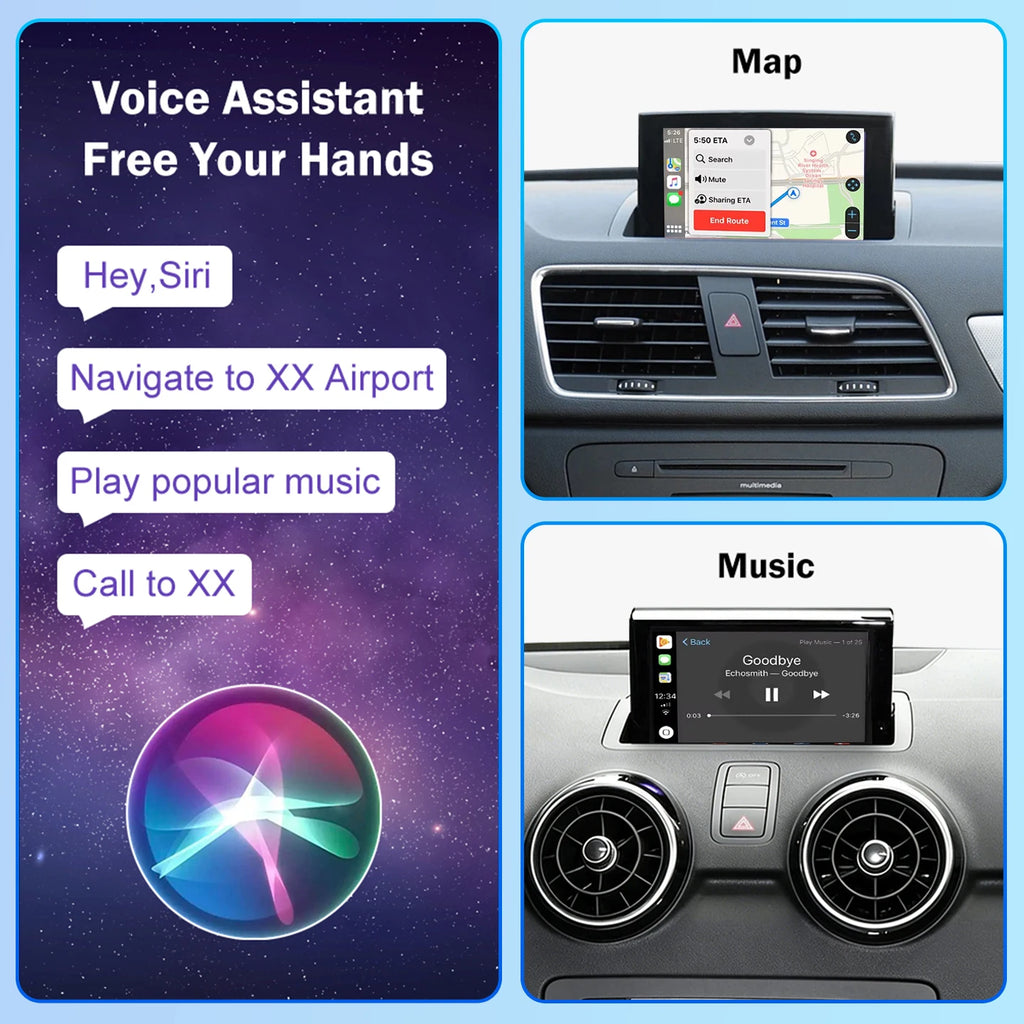 WRWD Wireless CarPlay Android Auto For Audi A1 Q3 2012-2018 2G/3G MMI HN+ RMC With AirPlay