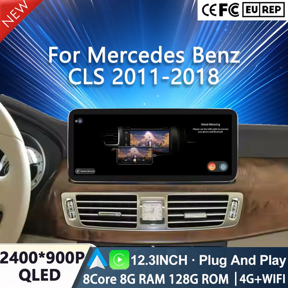 Touch Screen Android 15 Car Radio For Mercedes Benz CLS 2011 2012 2013-2018 Multimedia Vid | AUTOKITSHOP