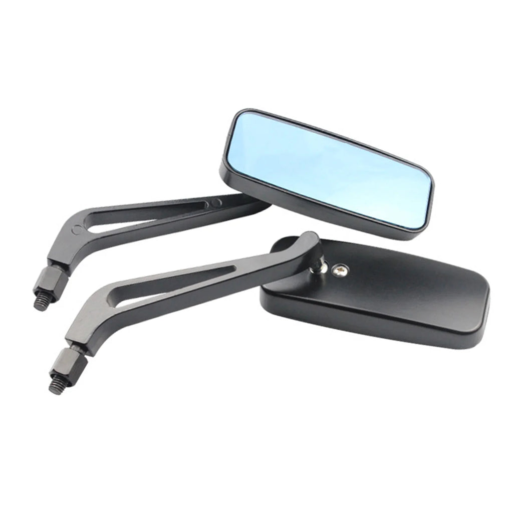 Motorcycle Rearview Mirror Rectangular Aluminum Alloy Universal Handlebar Mirror for Motorbike R - Automotive LED Light