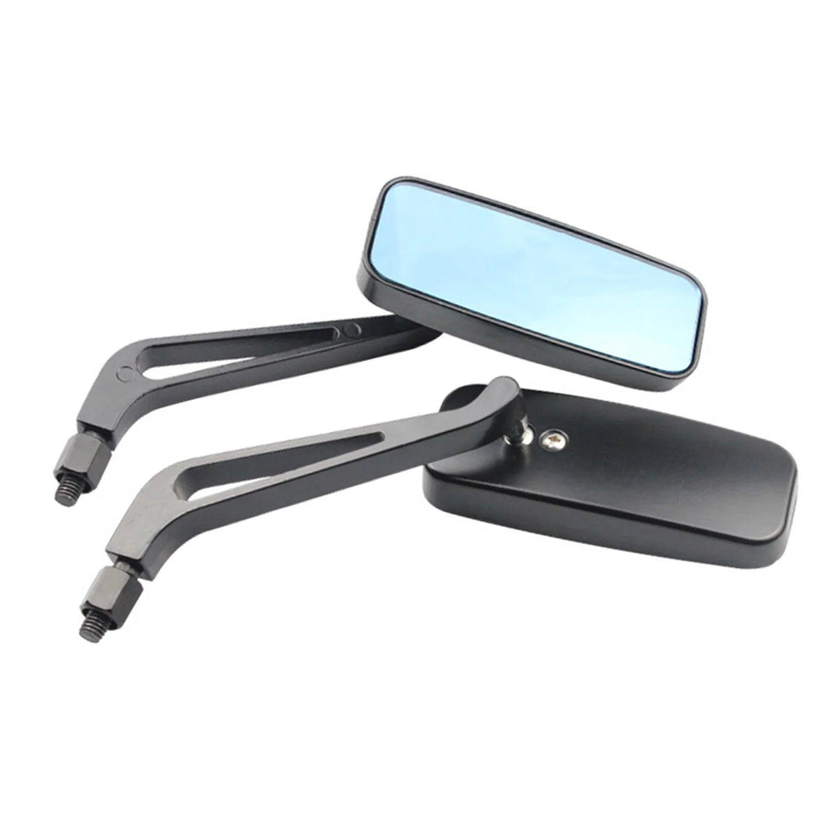 Motorcycle Rearview Mirror Rectangular Aluminum Alloy Universal Handlebar Mirror for Motorbike R - Automotive LED Light