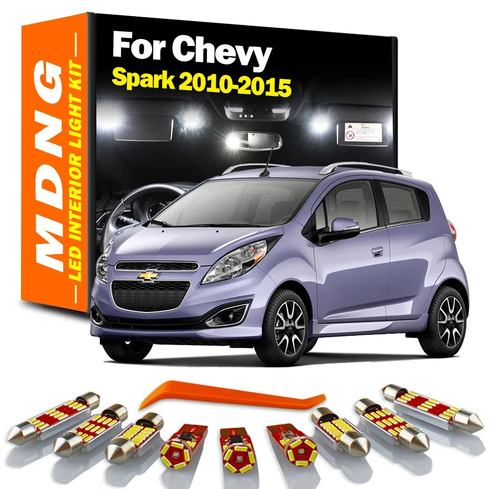 9-Piece LED Interior Light Kit for Chevrolet Chevy Spark - Canbus Error-Free Bulbs | AUTOKITSHOP