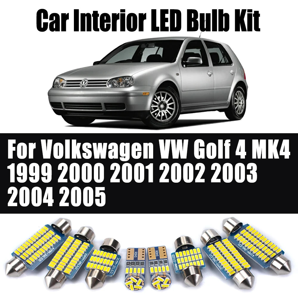 13-Piece LED Interior Light Kit for Volkswagen VW Golf 4 MK4 - Canbus Error-Free Bulbs | AUTOKITSHOP