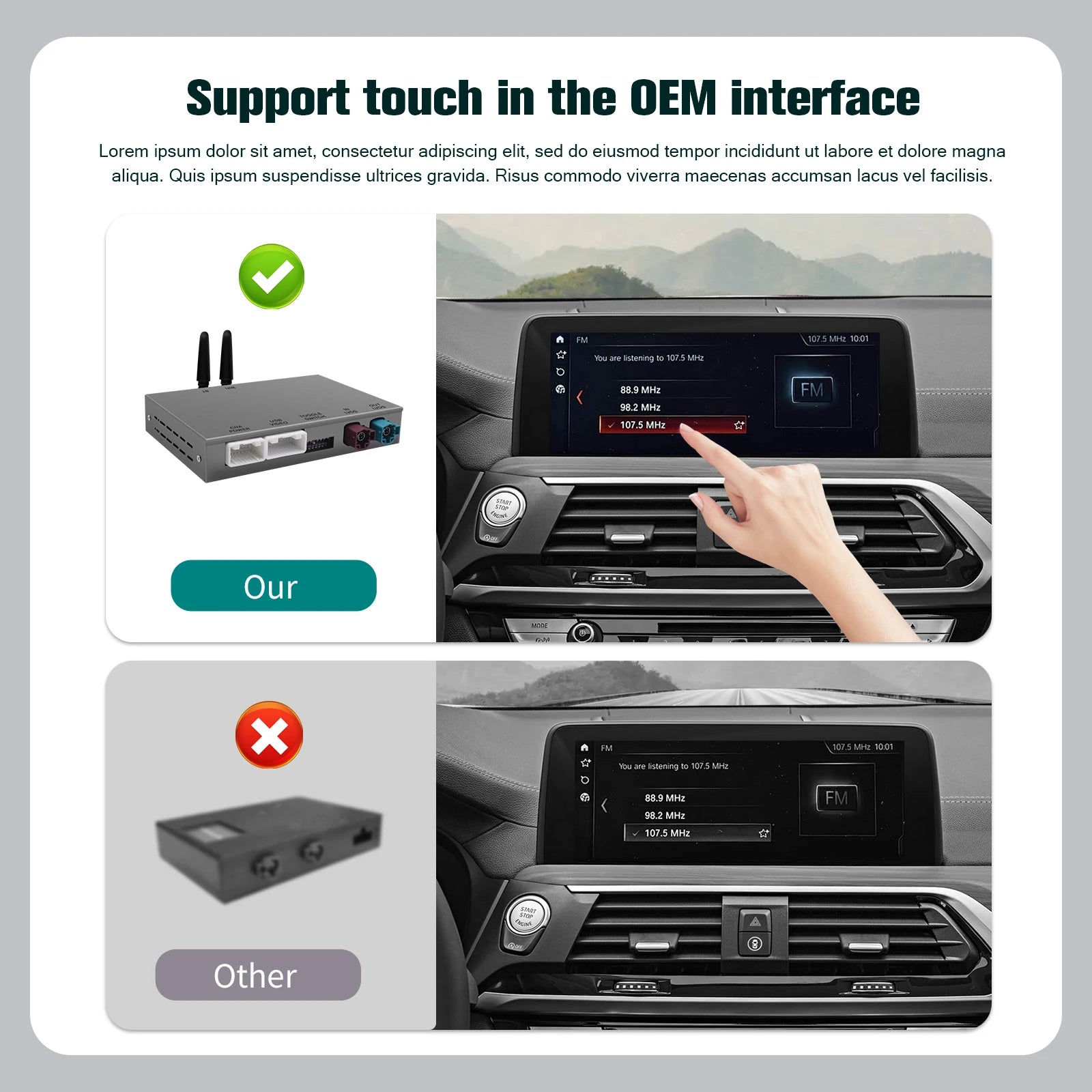 Wireless CarPlay for BMW 1 2 3 4 5 7 Series X1 X2 X3 X4 X5 G01 2017-2019 with Android Mirr