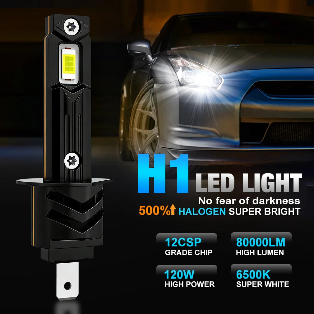 H1 LED Lights Bulbs Super Bright High Canbus High Low Beam for H1 LED Headlight With Fan L