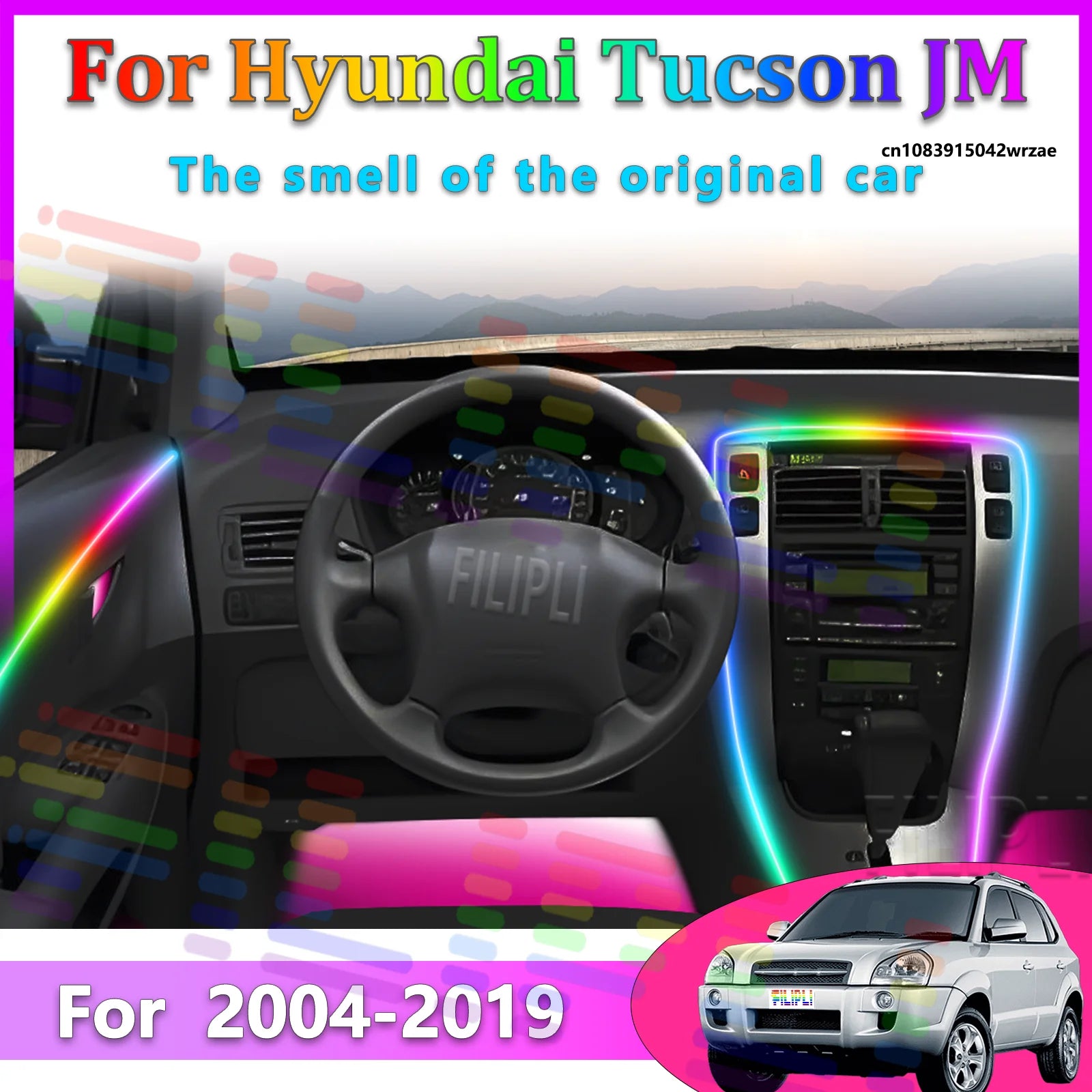 64 RGB - Neon Strip - for Hyundai - App Control - Car Interior Lighting | AUTOKITSHOP