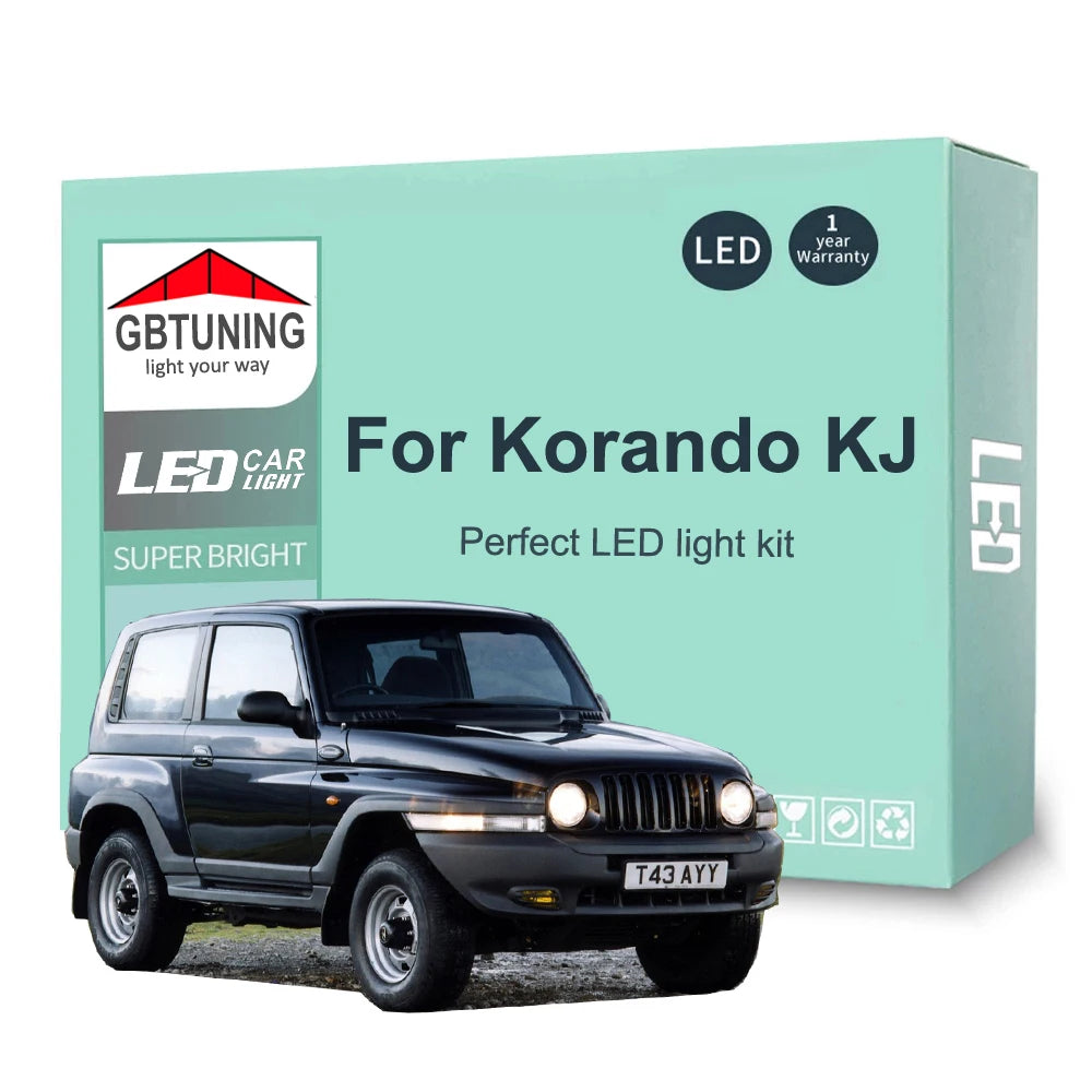 11-Piece LED Interior Light Kit for Ssangyong Korando KJ 1997-2001 - Canbus Dome Map Door Trunk Bulbs | AUTOKITSHOP