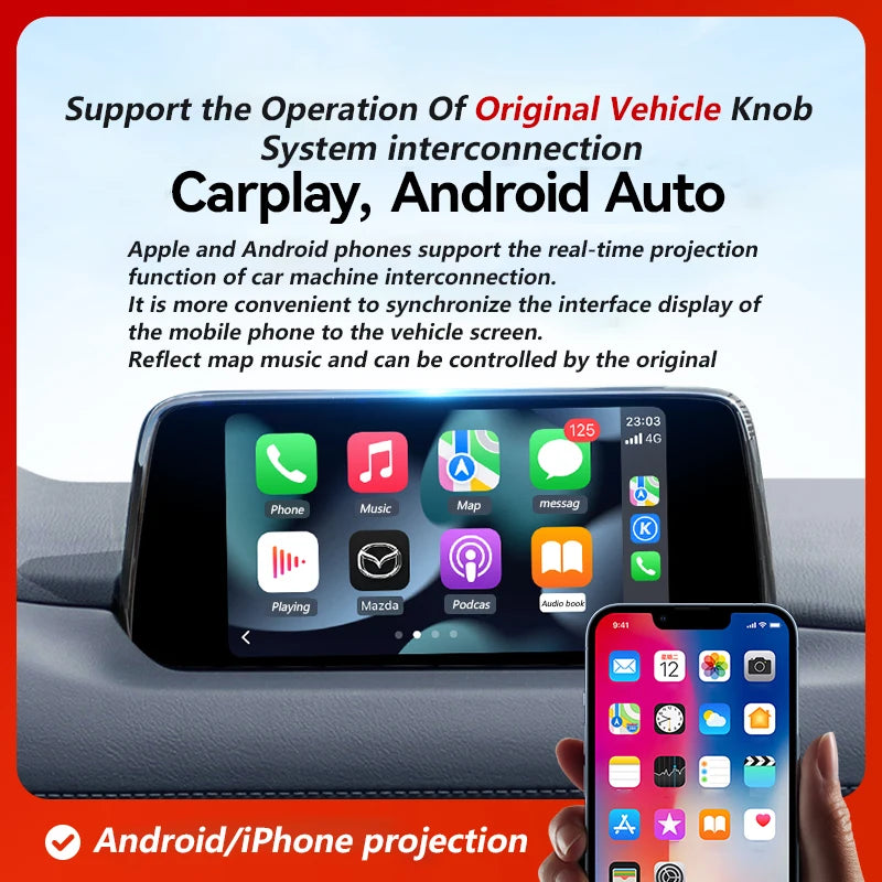 RWD P2 For Apple Carplay Android Auto Wireless Bluetooth WIFI Connection For Mazda 2 3 6 C