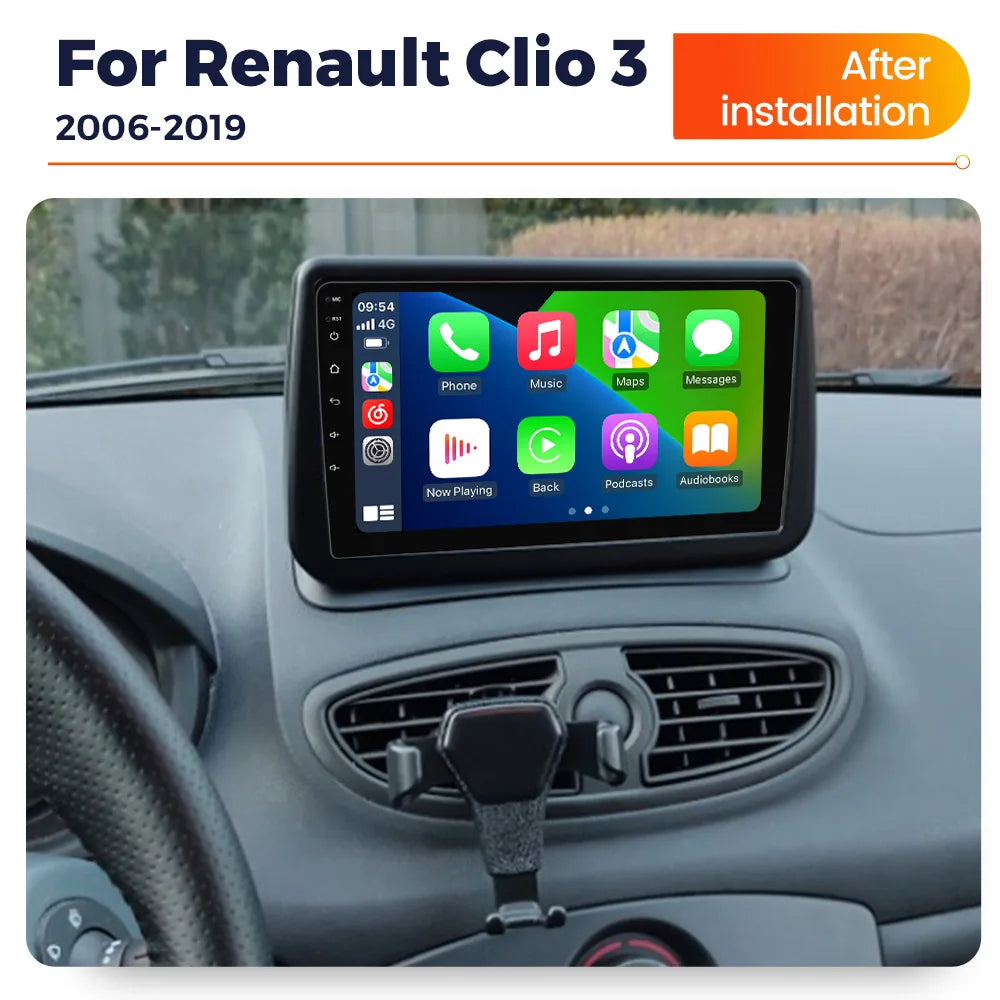 2025 Android 14 OS IPS 4-Core Car Radio For Renault Clio 3 2006 - 2019 Wireless Carplay Au