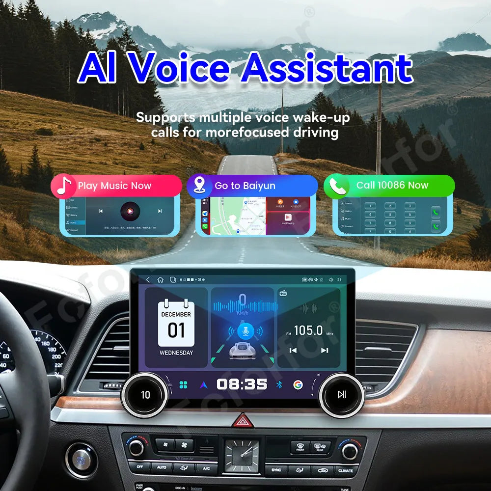 Ultra Clear Screen 11.5 Inch Android 15 HD Touch Wireless CarPlay For Hyundai Genesis 2013