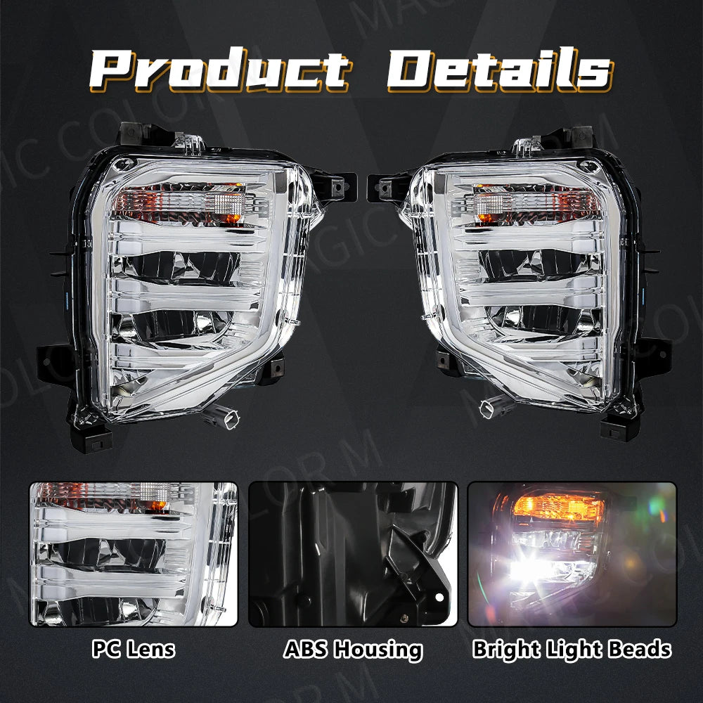 For Mitsubishi Pajero Sport Montero 2020 2021 2022 2023 LED DRL Daytime Running Lights Whi | AUTOKITSHOP