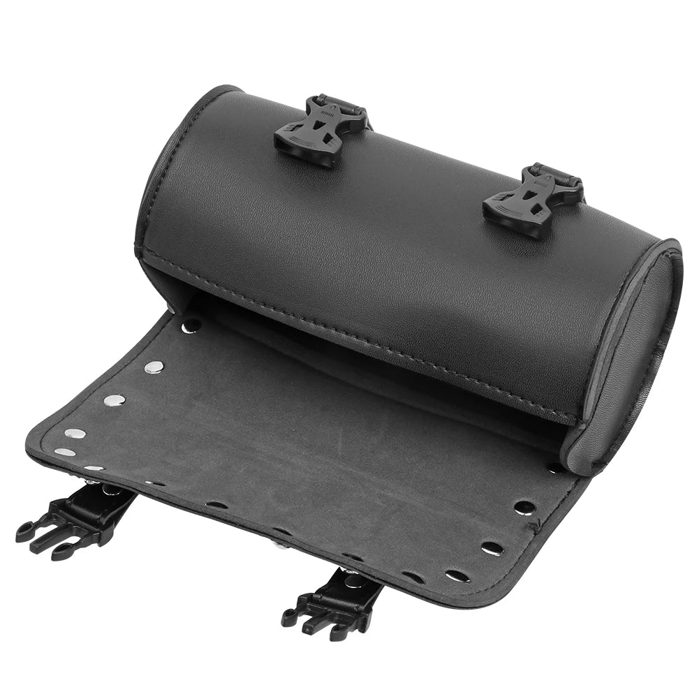 Motorcycle Universal Fork Bag Leather Saddlebags Tool Bag Storage Pouch Waterproof for Harley Sp - Automotive LED Light