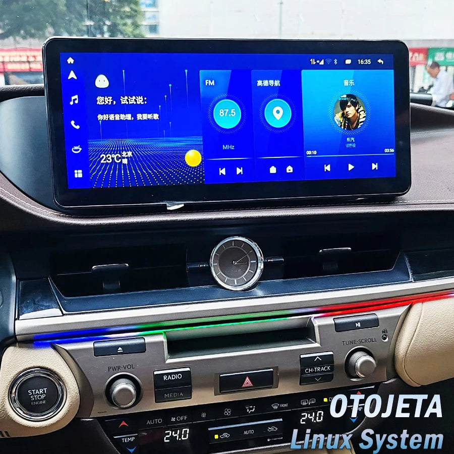 12.3inch Linux Car Radio Screen For Lexus ES ES300h ES350h ES300 ES330 ES350 2013 -2022 Ca