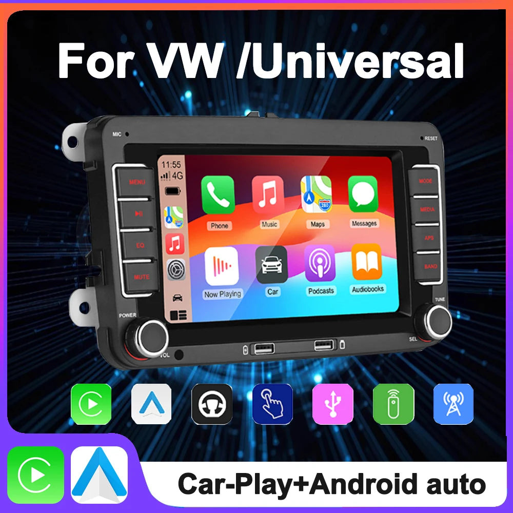 7inch Universal Android 13 Car Radio Carpaly For VW Volkswagen Golf 5 Seat/Skoda/Passat/Po