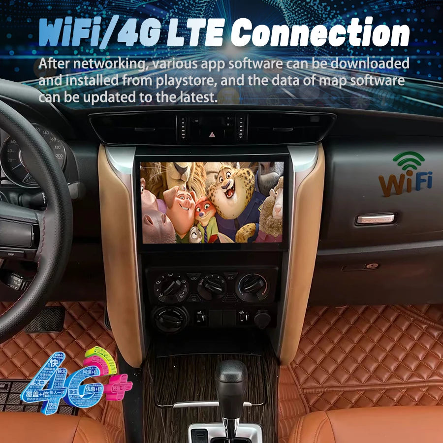 For Toyota Fortuner 2019 2015 2021 Car Android Qled 2K Screen GPS Multimedia Video Player  | AUTOKITSHOP