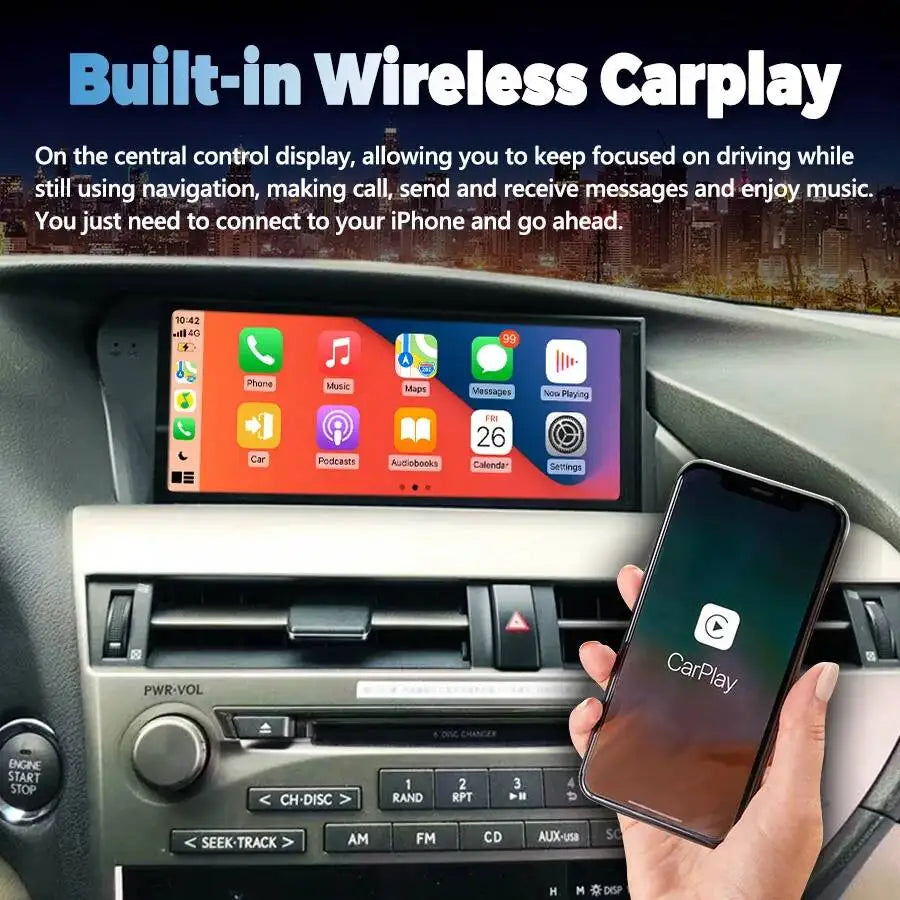 10.25" Android 15 Multimedia Player For LEXUS RX 270 RX270 RX350 2009-2015 Stereo Car GPS