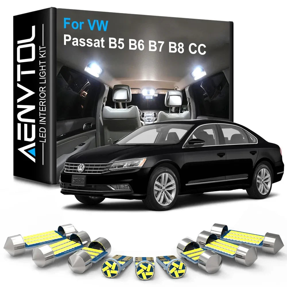 LED Interior Light Kit for Volkswagen VW Passat B4 B5 B6 B7 B8 CC Variant 1999-2006 - Canbus Dome Map Door Trunk Bulb...